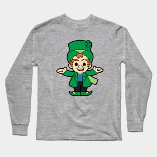 Lucky The Leprechaun Mascot Long Sleeve T-Shirt